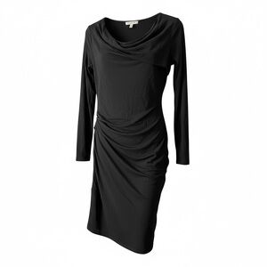 Helmut Lang Elegant Black Long Sleeve Dress